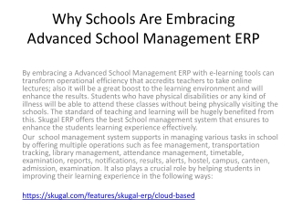 Why Schools Are Embracing Advanced School Management ERP