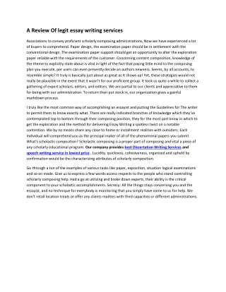 A Review Of legit essay writing services