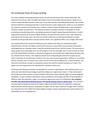 An Unbiased View of essay writing