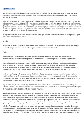 QUEM É A BRADESCO SEGUROS.