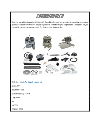 Parts for Bicycle Engine Kit  Zoombicycles.com