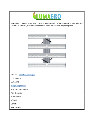 canadian grow lights  Lumagro.com
