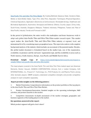 Asia-Pacific Thin and Ultra-Thin Films Market