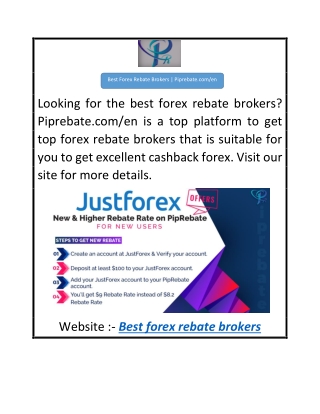 Best Forex Rebate Brokers  Piprebate.comen