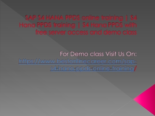 S4 HANA PPDS Training |  S4 Hana PPDS  | Learn PPDS in S4 HANA from Experienced