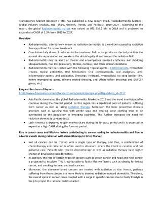 Radiodermatitis Market - Competitive Landscape and Key Product Segments