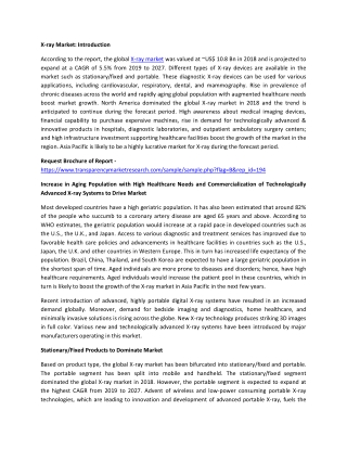 X-ray Market: Technological Growth Map with an Impact-Analysis