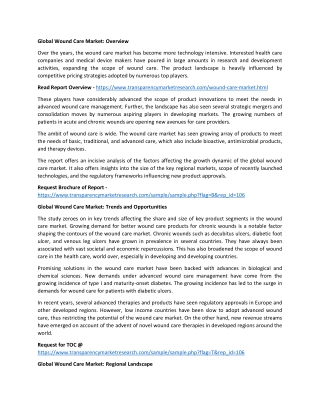 Advanced Wound Care Market - SWOT Analysis of Major Industry Segments