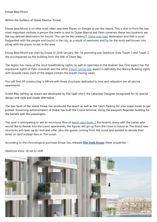 Beachfront Hotels Dubai