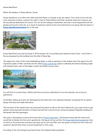 Emaar Hotel Dubai