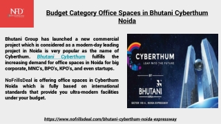 Budget Category Office Spaces in Bhutani Cyberthum