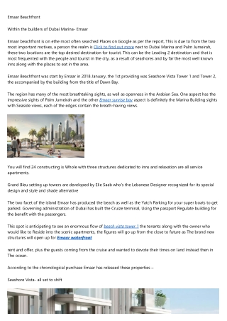 Beachfront Emaar