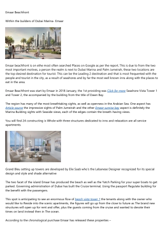 Emaar Beachfront Apartments