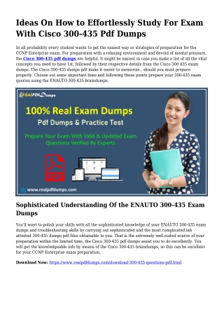 300-435 PDF Dumps To Take care of Preparation Issues