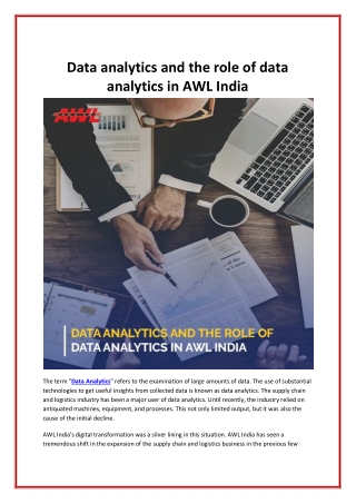 Data analytics and the role of data analytics in AWL India