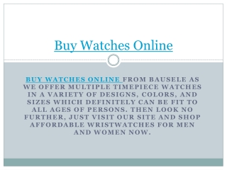 Buy Watches Online Australia