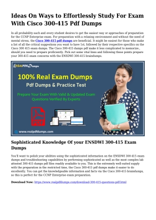 300-415 Pdf Dumps The Logical Preparation Resource