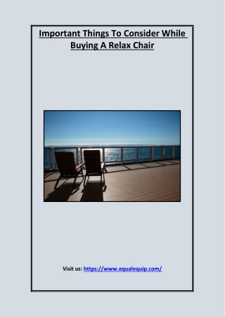 Important Things To Consider While Buying A Relax
