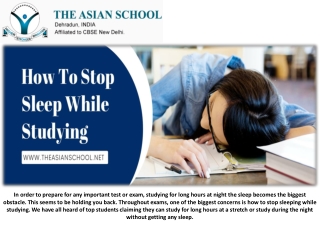How To Stop Sleep While Studying