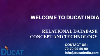 Relational Database Concept and technology