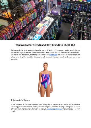 Top Swimwear Trends and Best Brands to Check Out