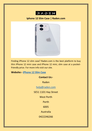 Iphone 12 Slim Case | Raden.com