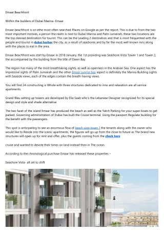 Palace Beach Residence Emaar