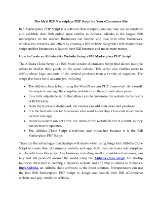 The Ideal B2B Marketplace PHP Script for Your eCommerce Site