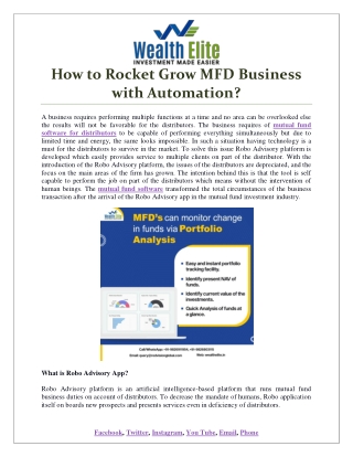 How to Rocket Grow MFD Business with Automation