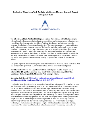 Outlook of Global LegalTech Artificial Intelligence Market: Research Report Duri