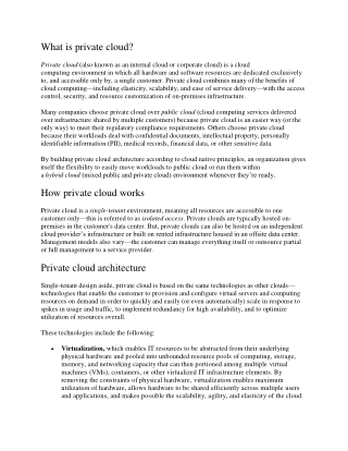 What is private cloud