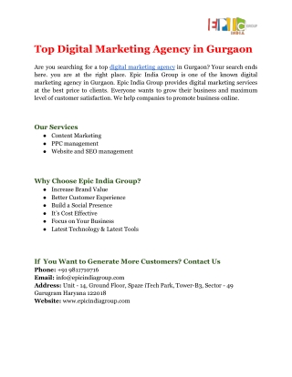 Top Digital Marketing Agency in Gurgaon