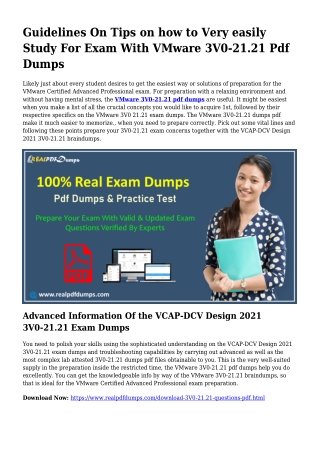 Sustainable 3V0-21.21 Dumps Pdf For Remarkable Consequence