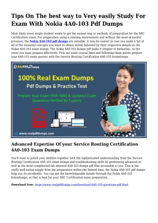 Polish Your Abilities Using the Help Of 4A0-103 Pdf Dumps