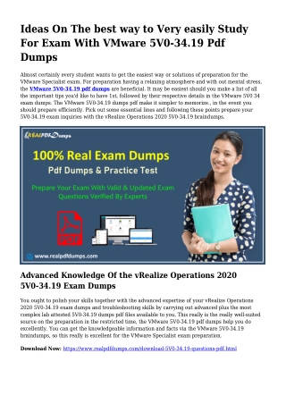 Practical Your Preparing Through 5V0-34.19 Pdf Dumps