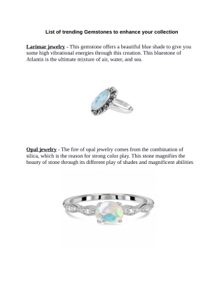 List of trending Gemstones to enhance your collection