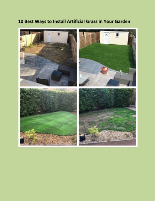 10 Best ways to install Artificial Grass in Your Garden