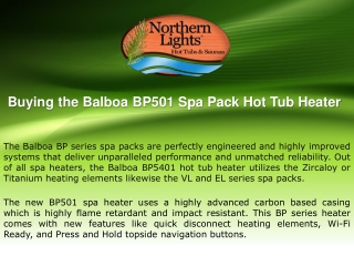 Buying the Balboa BP501 Spa Pack Hot Tub Heater