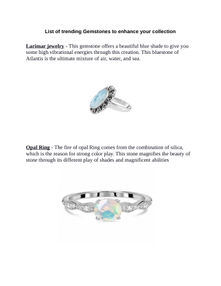 List of trending Gemstones to enhance your collection-ring