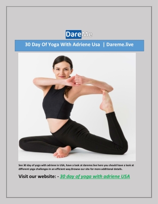 30 Day Of Yoga With Adriene Usa  | Dareme.live