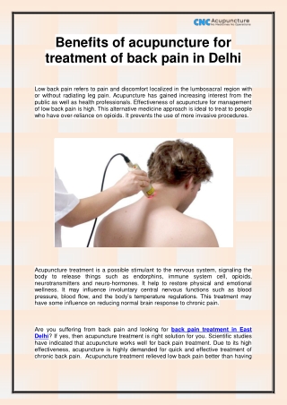 Back Pain Treatment in Delhi 