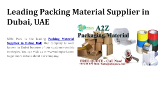 Leading Packing Material Supplier in Dubai, UAE