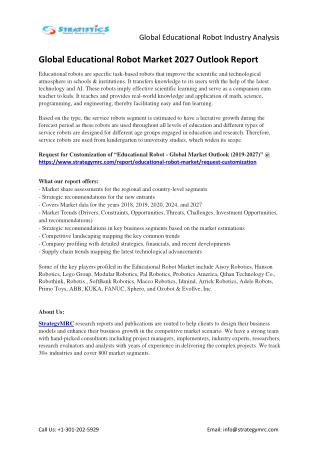 2027 Educational Robot Market Country & Regional Analysis