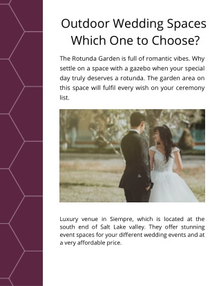 Outdoor Wedding Spaces Which One to Choose