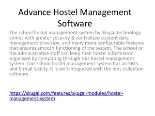 Advance Hostel Management Software