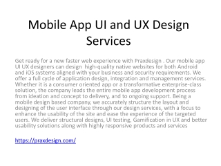 Mobile App UI and UX Design Services