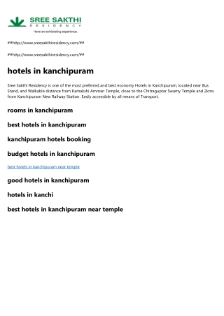 good hotels in kanchipuram