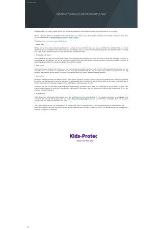 What Do You Need a Parental Control App