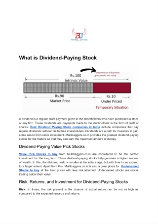 What is Dividend-Paying Stock