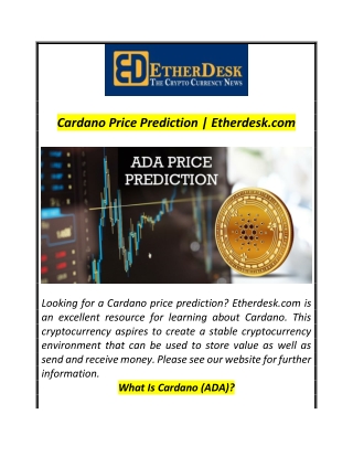 Cardano Price Prediction | Etherdesk.com